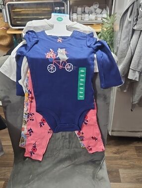 Carter's Royal Blue Baby Bodysuit with Bike and Floral Print